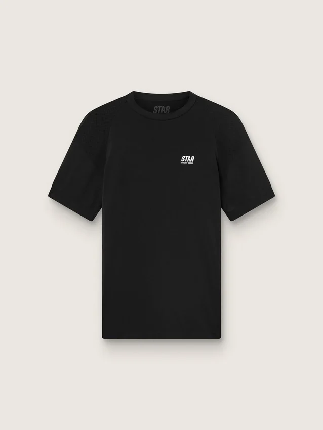 Chemise de sport noire pour homme avec imprimé dans le dos