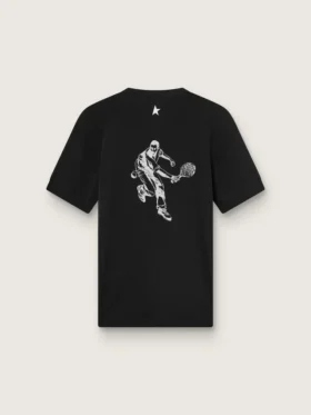 Chemise de sport noire pour homme avec imprimé dans le dos