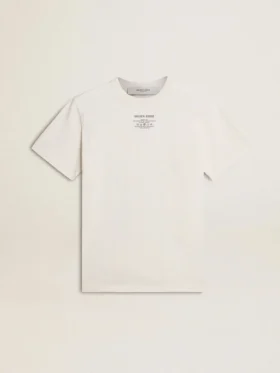 Chemise en coton blanc délavé pour homme avec lettrage noir
