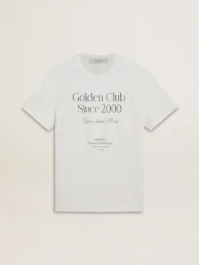 Chemise en coton blanc pour homme avec imprimé vert