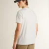 Chemise en coton blanc pour homme avec imprimé vert