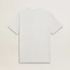 Chemise en coton blanc pour homme avec imprimé vert