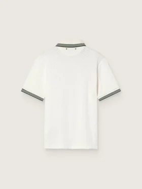 Chemise en coton blanche pour homme avec motif jacquard ajouré