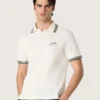 Chemise en coton blanche pour homme avec motif jacquard ajouré