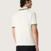 Chemise en coton blanche pour homme avec motif jacquard ajouré