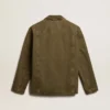 Chemise en coton couleur olive pour homme