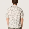 Chemise en coton à manches courtes pour homme, imprimé floral noir et blanc