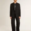 Chemise en coton noir délavé pour homme avec imprimé sur le devant