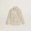 Chemise en coton pour fille à imprimé floral multicolore