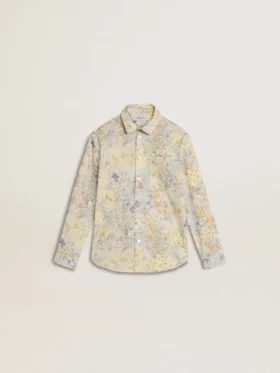 Chemise en coton pour fille à imprimé floral multicolore