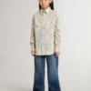 Chemise en coton pour fille à imprimé floral multicolore