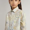 Chemise en coton pour fille à imprimé floral multicolore