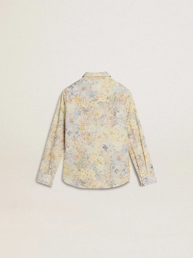 Chemise en coton pour fille à imprimé floral multicolore