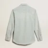 Chemise en denim délavé pour homme avec clous martelés