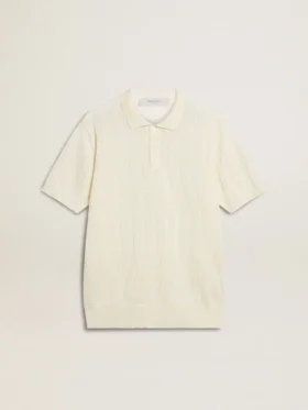 Chemise en maille jacquard blanche pour homme
