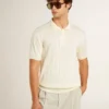 Chemise en maille jacquard blanche pour homme