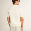 Chemise en maille jacquard blanche pour homme