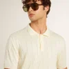 Chemise en maille jacquard blanche pour homme