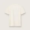 Chemise femme en coton blanc vieilli avec imprimé vintage