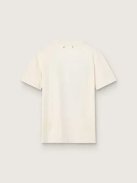 Chemise femme en coton blanc vieilli avec imprimé vintage