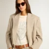 Chemise femme en coton blanc vieilli avec imprimé vintage