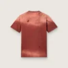 Chemise femme en jersey de coton couleur rouille à imprimé floral