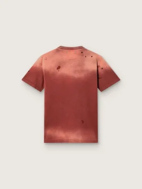 Chemise femme en jersey de coton couleur rouille à imprimé floral