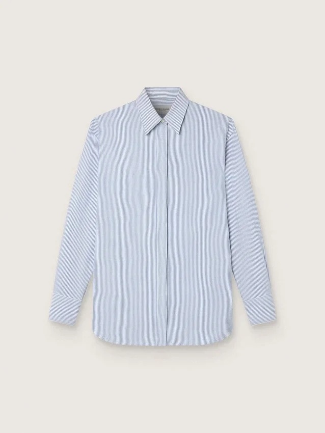 Chemise femme à fines rayures