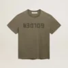 Chemise femme vert olive avec lettrage doré