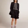 Chemise gris anthracite pour femme avec cristaux