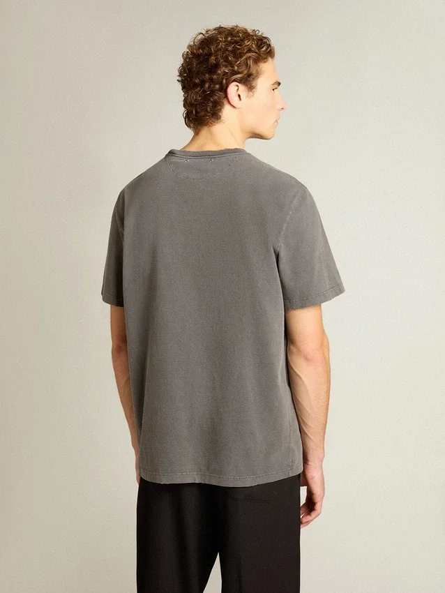 Chemise gris anthracite pour homme avec effet vieilli