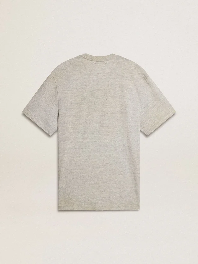 Chemise gris effet vintage pour homme avec imprimé sur le devant