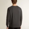 Chemise homme en coton anthracite avec imprimé sur la poitrine