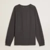 Chemise homme en coton anthracite avec imprimé sur la poitrine
