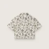 Chemise à manches courtes Journey pour fille, en toile de coton blanche avec un imprimé floral vert