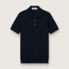 Chemise à manches courtes pour homme en laine mérinos bleu marine