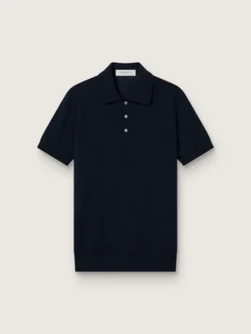 Chemise à manches courtes pour homme en laine mérinos bleu marine