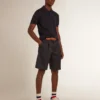 Chemise à manches courtes pour homme en laine mérinos bleu marine