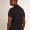 Chemise à manches courtes pour homme en laine mérinos bleu marine