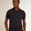 Chemise à manches courtes pour homme en laine mérinos bleu marine