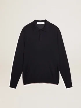 Chemise à manches longues pour homme en laine mérinos bleu marine