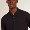 Chemise à manches longues pour homme en laine mérinos bleu marine