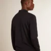 Chemise à manches longues pour homme en laine mérinos bleu marine