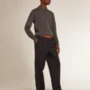Chemise à manches longues pour homme en laine mérinos grise