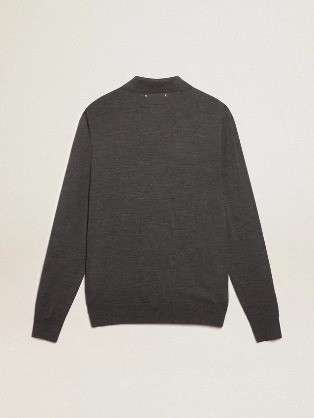 Chemise à manches longues pour homme en laine mérinos grise