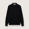 Chemise à manches longues pour homme en laine mérinos noire