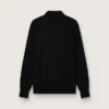 Chemise à manches longues pour homme en laine mérinos noire
