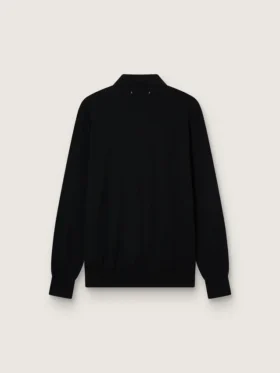 Chemise à manches longues pour homme en laine mérinos noire