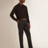 Chemise à manches longues pour homme en laine mérinos noire