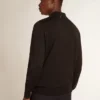 Chemise à manches longues pour homme en laine mérinos noire